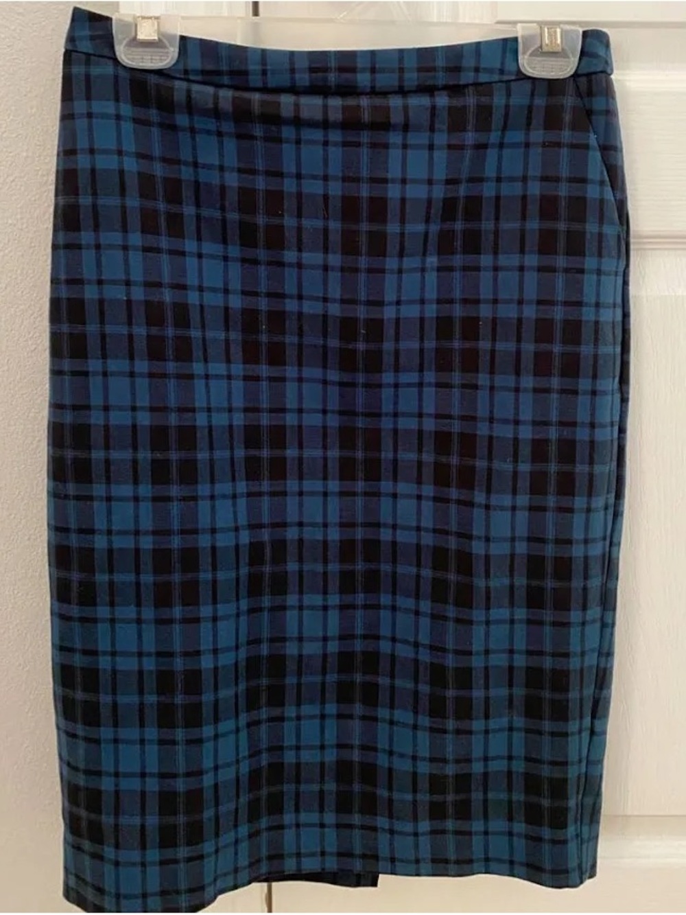 Merona.Blue and Black Plaid Pencil Skirt - Women